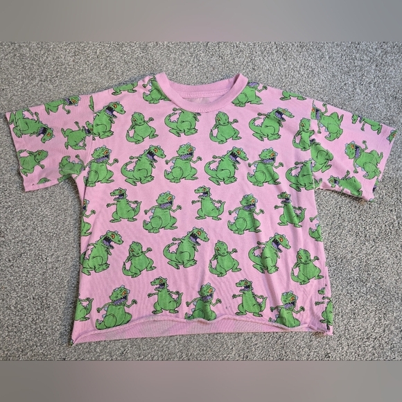Nickelodeon Tops - Rugrats Nickelodeon Dino Cropped Tee Size Small